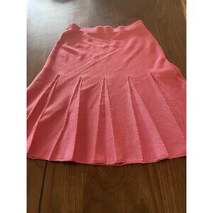 J.S.S womens knitwear skirt P pink pleated short stretch classic U.S.A wool